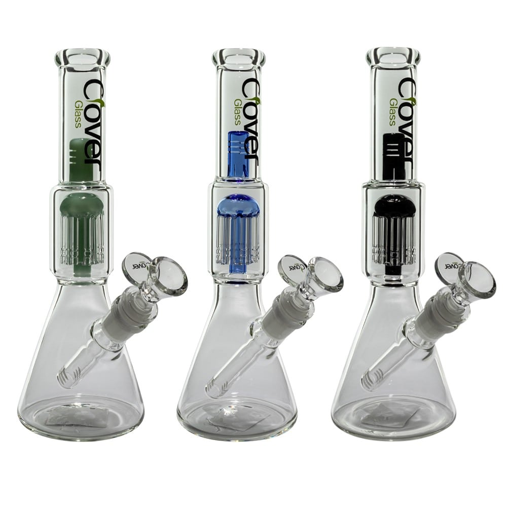 Clover 10" Palm Tree Inline Beaker Bong Smoke Cargo