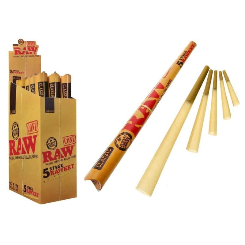 RAW Classic 5Stage RAWket PreRolled Cones (5 Pack) Smoke Cargo