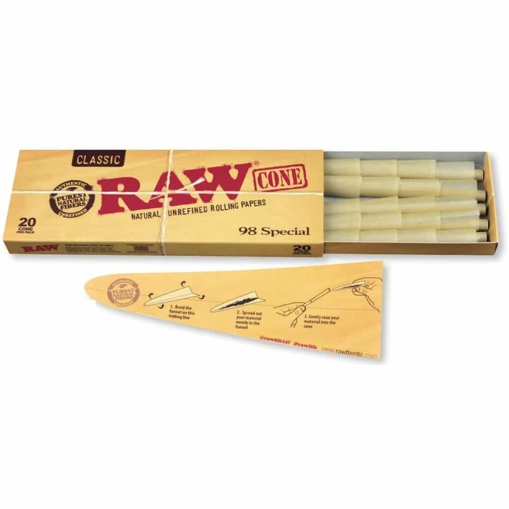 RAW Classic 98 Special Pre-Rolled Cones - 98mm (20 Pack)