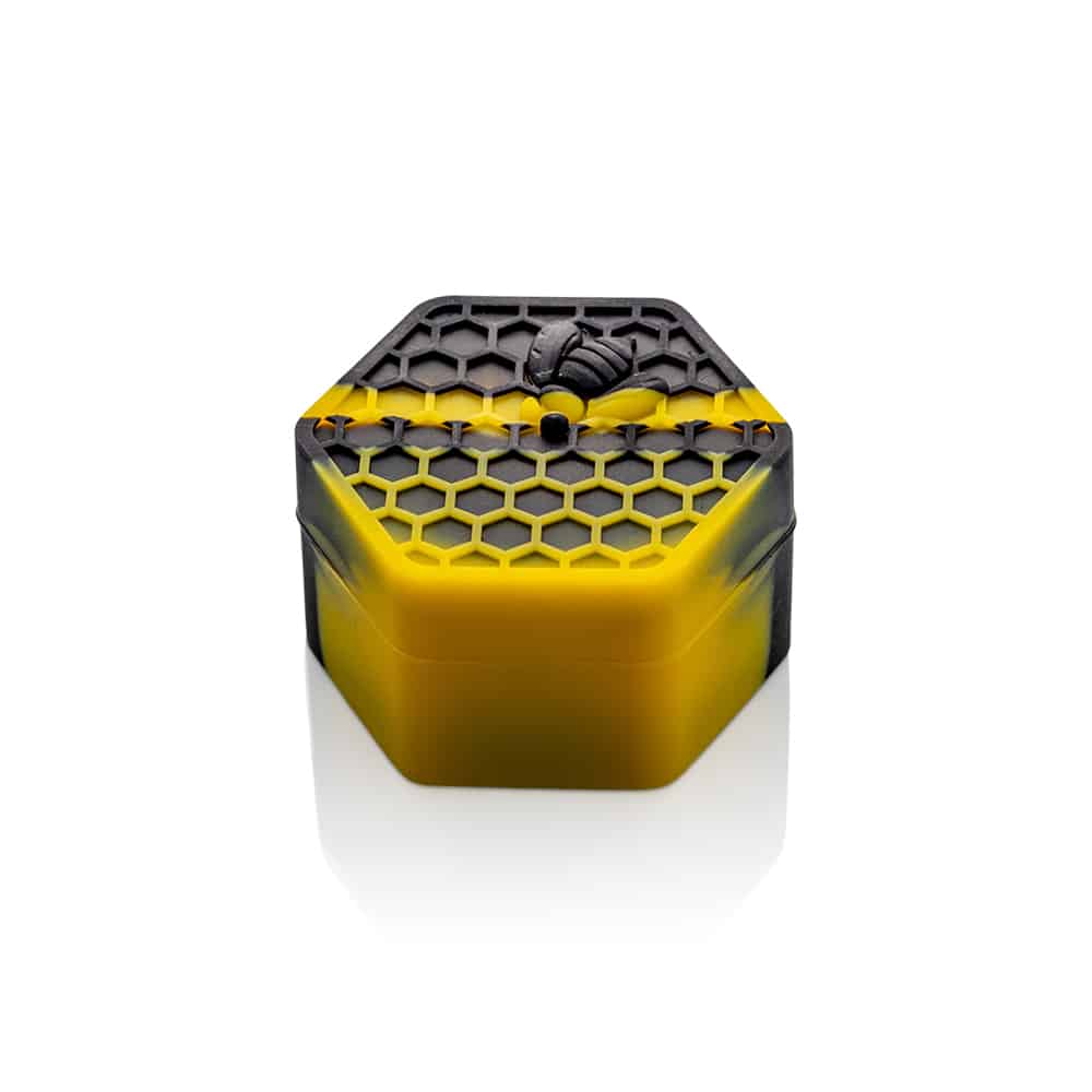 YHSWE 1 Black/Yellow Silicone Honeybee Container 26ml Non Stick Hexagon Jar Use 