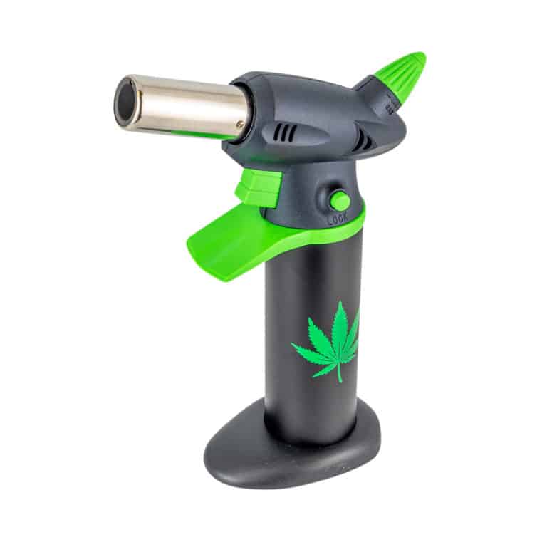 Scorch Torch 8" Heavy Duty Torch Green Leaf Design Smoke Cargo